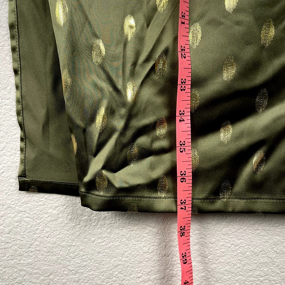 Never Fully Dressed Jasper Skirt Khaki With Gold Fleck US 6 Satin Wrap Green NWT - Picture 15 of 16